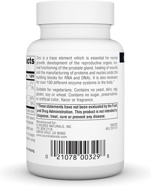 Zinc Chelate 50mg Source Naturals, Inc. 100 Tabs...