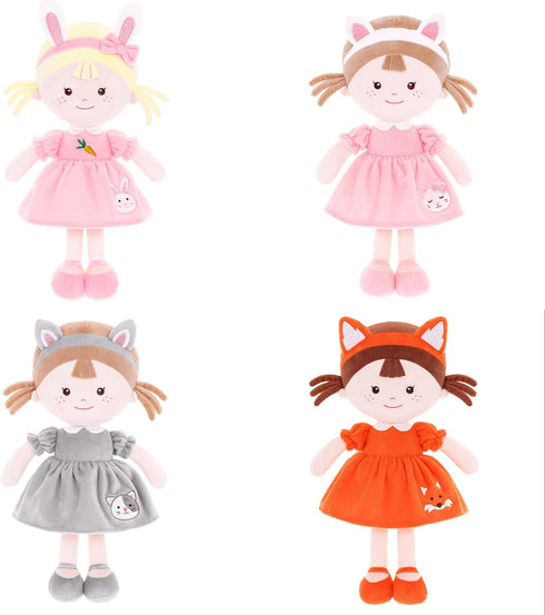 Cuddle Buddy Doll Soft Baby Doll for Girls First Baby Doll Plush Rag Doll Wear Kitty Costume PinkDress 14"?Milly series?...