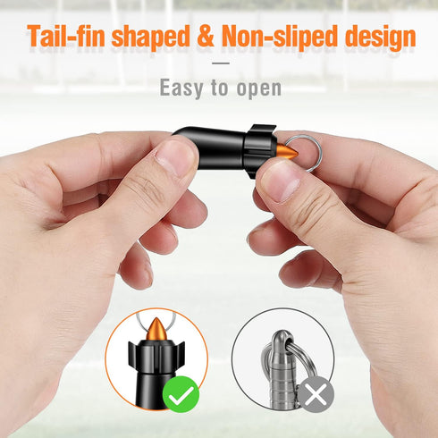 2 Packs Pill Keychain, Pill Case, Waterproof Pill Holder, Portable Pill Container, Aluminum Alloy, Single Chamber, Small Pocket Pill Box for Purse...