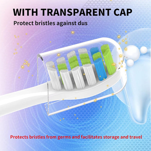 10 Pack Replacement Heads Only Compatible with 7AM2M AM101/AM105 Electric Toothbrush, Soft Brush Bristles...