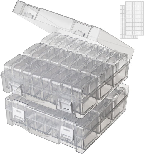 Bead Organizer Box, 24 Slots Diamond Painting Bead Storage Containers, Diamond Painting Art Accessories Boxes Craft Bead Storage Box Organizer Bea...