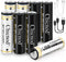 4Pack Rechargable AA Lithium Batteries, 3300mWh Double A Battery 1.5V Constant Output Lithium ion Double A Battery Long Lasting USB Fast Charging...