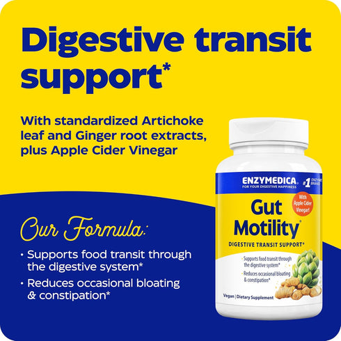 Enzymedica, Gut Motility, Promotes Regular, Healthy Bowel Movements, Reduces Occasional Bloating & Constipation, 30 Count...