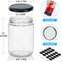 Glass Candle Jars with Lid, 12 oz Wide Mouth Small Glass Jar, Canning Jars with Extra Black Stickers, Set of 20, Dishwasher Safe...