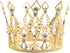 JANOU Crown Tiara Cake Topper Crystal Children Hair Ornaments for Wedding Birthday Baby Shower Party Cake Decoration (Gold)...