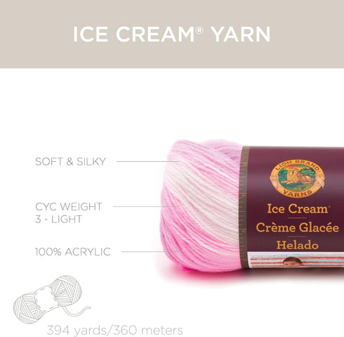(3 Pack) Lion Brand Yarn Ice Cream Baby Yarn, Ube......