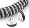 RUBYCA 100pcs 8mm Round Rondelle Spacer Beads Silver Tone Jet Black Czech Crystal for Bracelet Necklace Jewelry Making...
