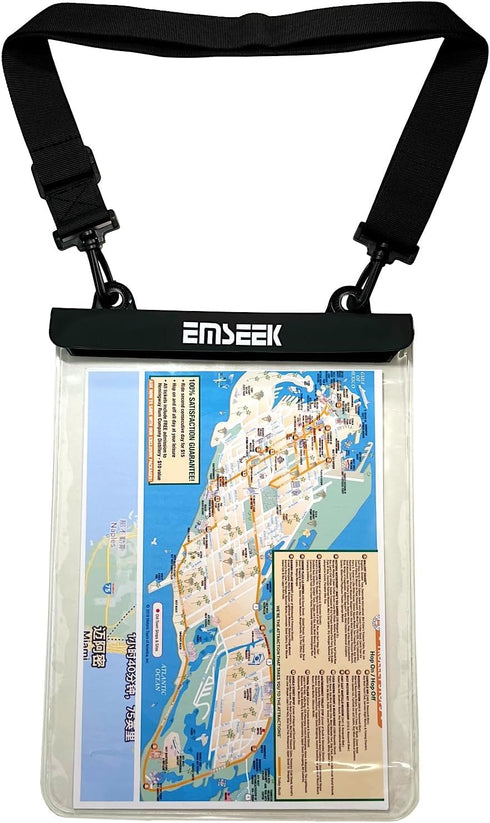 Waterproof Map Case 13 inch Clear Dry Tablet Bag A4 Waterproof Map Pouch Holder for Camping Hiking kayaking Biking Traveling...