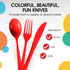 Exquisite Heavy Duty Red Plastic Knife, 50 Pcs - BPA Free Disposable Cutlery for Parties, Picnics & More...