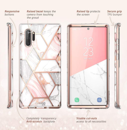 i-Blason Cosmo Series Case Designed for Galaxy Note 10 (2019 Release), Protective Bumper Marble Design Without Built-in Screen Protector (Marble)...