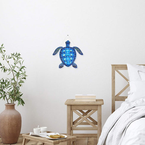 Cabilock Metal Sea Turtle Wall Decor Nautical Ornaments 3D Metal Hanging Decor Beach Sculptures Home Decor for Home Indoor Backyard Patio Garden B...