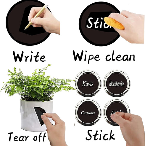 300 Blank Spice Jars Labels Chalkboard Stickers– 1.5" Round Chalkboard Kitchen Pantry Labels for Canning,Mason or Spice Jar –Waterproof & Repeatab...