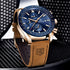 BENYAR Mens Watches Quartz Chronograph Business Luxury Brand Waterproof Wristwatches Fashion Brown Leather Watches for Men...