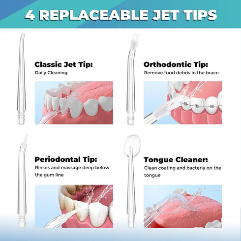 Oral Irrigator Portable Water Flosser Professional Water Dental Flosser Teeth Pick,Gums, Braces Care Irrigator Water Jet for Teeth Braces Care wit...