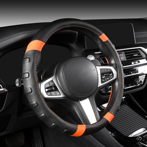 AUTOYOUTH Car Steering Wheel Cover, Anti-slip Microfiber Leather Universal Fit for Car, SUV, Truck Heavy Duty, Anti-Slip, Excellent Grip Standard ...
