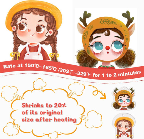 35PCS Shrinky Dink Sheets,Shrink Plastic Sheets for Crafts,Shrinky Art Paper,Shrinky Dink Paper for Crafts Kids DIY Jewelry Making,20x14.5cm...