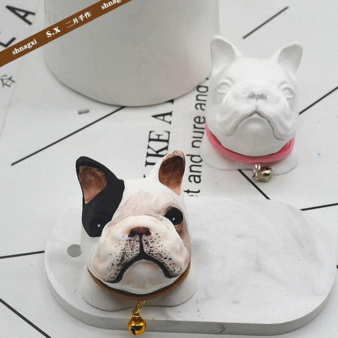 French Bulldog Dog Head Silicone Mold for Chocolate, Ice Cube, Fondant, Candle, Plaster, Mini Soap, Wax Crayon Melt, Cake Decorating...