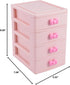 Cute Pink Bowknot Makeup Organizer,Multilayer-Drawer Mini Desktop Organizer Storage Box,Bathroom,Vanity,Gift for Girls Women kid Teen (Four Drawer...