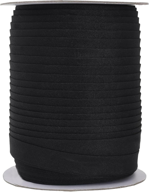 Mandala Crafts Double Fold Bias Tape for Sewing - 55 Yds Black Bias Tape Double Fold 1/2 Inch Hem Quilt Binding Black Seam Binding Tape - Fabric P...