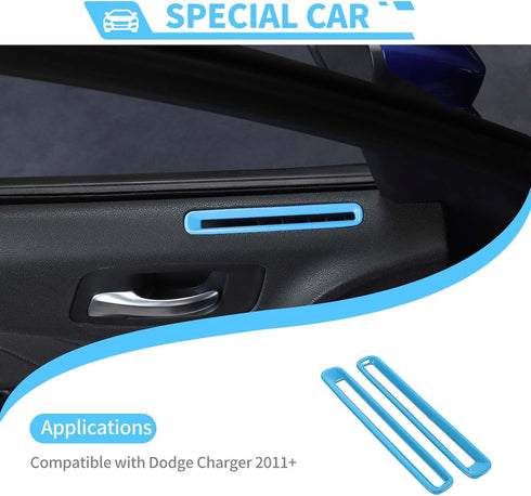 Door Air Conditioner Vent Panel Trim Cover Interior Accessories Compatible with Dodge Charger 2011-2023,Light blue......