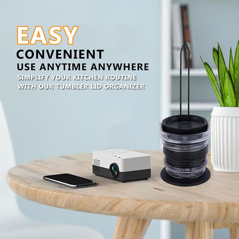 2 Packs Revolutionary Tumbler Lid Organizer, Slim Vertical Storage for Up to 10 Lids, Clutter-Free Kitchen Cabinets and Countertops Organization?W...