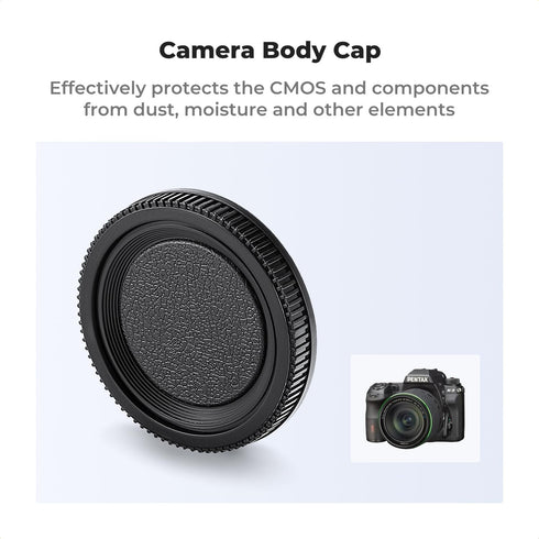 K&F Concept Rear Lens Cap & Body Cap Cover & Hot Shoe Cover Kit for Pentax K Mount Camera Lens K3 K3 II K70 KS1 KS2 K500 K50...