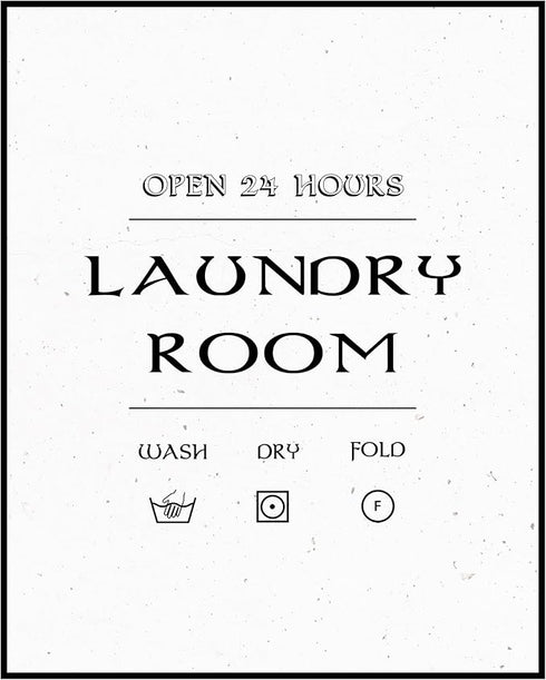 Posterizer 1 pcs-Open 24 Hours-Laundry Room Sign-Wall Art for Laundry Rooms-Decor for Home & Office- unframed wall art...