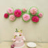 Pink Paper Flower Wedding Centerpiece Birthday Party Backdrop Nursery Room Wall Home Decoration Pack of 9...