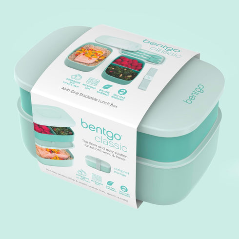 Bentgo Classic - Adult Bento Box, Stackable 3-Compartment Lunch Box with Removable Utensil Set and Sealing Strap, BPA-Free, Food Container Ideal f...