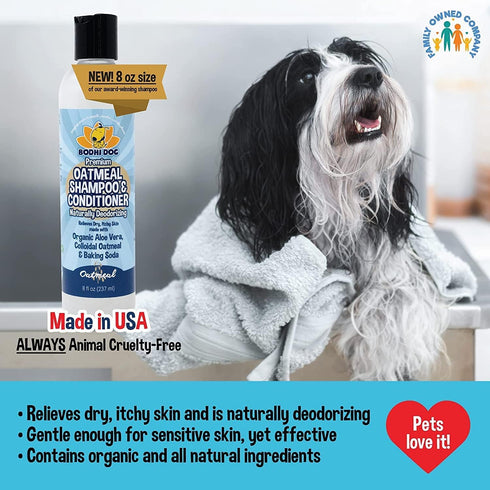 Bodhi Dog Baby Powder Scented Cat & Dog Cologne 4oz + Oatmeal Dog Shampoo & Conditioner for Pet Grooming 8oz | Moisturizing Dog Shampoo for Sensit...
