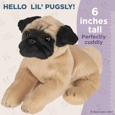 Bearington Lil' Pugsly Small Plush Pug Stuffed Animal Puppy Dog, 6 inch...