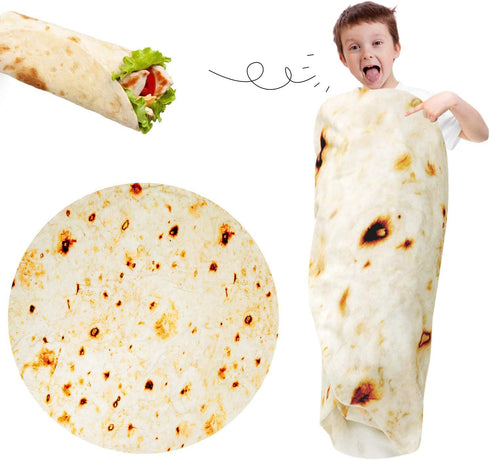 Kids Tortilla Blanket 1 2 3 4 5 Year Old Boy Birthday Gift, 49 Inch Burritos Kids Blanket Funny Kindergarten Graduation Gifts for Boys, Taco Food ...