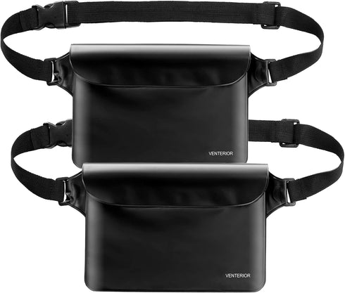Waterproof Waist Pouch 2-Pack | Beach Accessories Dry Bag Waterproof Fanny Pack for Swimming Snorkeling Sailing Kayaking Beach Pool Water Parks | ...