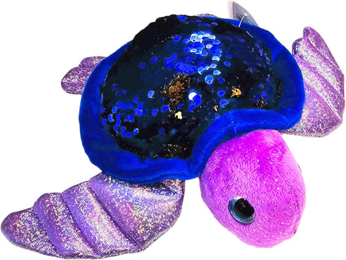 Reversible Sequin Sea Turtle Plush Toy (11") Glitter Eyes Stuffed Animal Reversible Sequins Birthday Party Favor Decor Sea Creature Oceanic Animal...