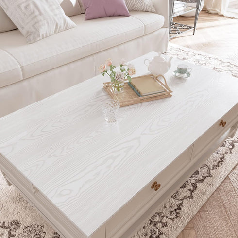 White Wood Peel and Stick Wallpaper for Kitchen Cabinets WhiteContact Paper for Countertops Wooden Textured Contact Paper Stick and Peel Wall Pape...