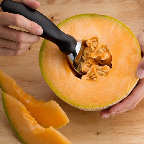 Spring Chef 18/8 Stainless Steel Ice Cream Scoop with Soft Grip Handle - Heavy Duty Ice Cream Scooper for Gelato, Sorbet, Cookie Dough, Melon, Sun...