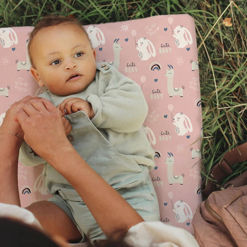 BROLEX Changing Pad Covers for Baby: Boy Girls Ultra Stretchy Soft 2 Pack Elephant Rabbit...