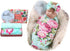 Galabloomer Newborn Swaddle Blanket with Headband Set Baby Girl Receiving Blanket Aqua Flower...