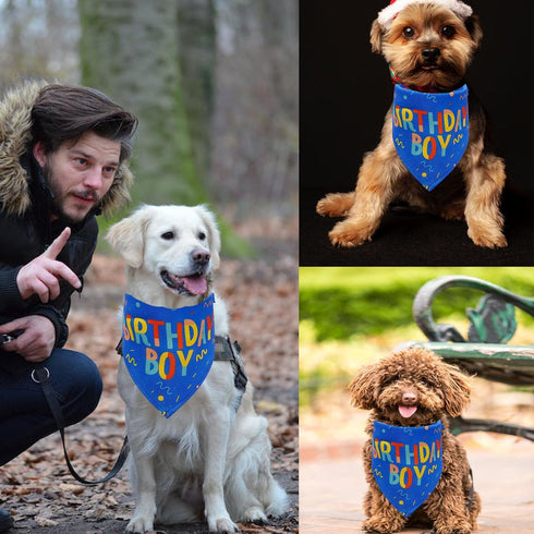 Birthday Boy Dog Bandana, Printed Dog Bandana Pet Scarf Dog Birthday Party Supplies for Dogs Pet Accessories for Dog Lovers Reveal Ideas...