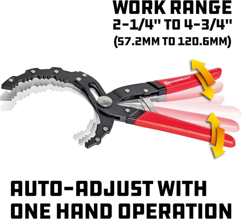 Powerbuilt 942068 Self-Adjusting Oil Filter Pliers , Red...