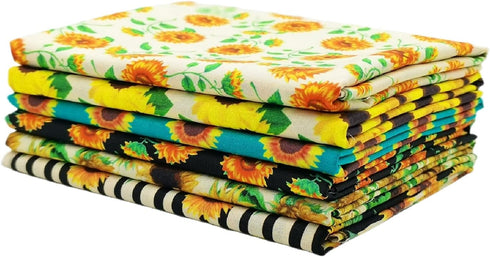 iNee Sunflower Fat Quarters Fabric Bundles, Quilting Fabric for Sewing Craftting,18 x 22 inches (Sunflower)...