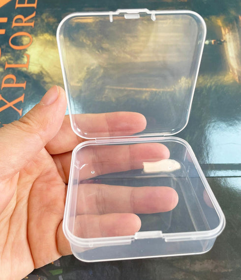 40 Pack 6.5 cm Small Clear Storage Box,Clear Plastic Beads Storage Containers Box with Hinged Lid for Small Items and Craft Projects...