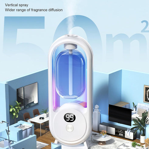 Aromatherapy Humidifier, Essential Oil Diffuser Automatic 5 Gear Ultrasonic Ambient Light LED Display Fragrance Machine Air Freshener for Home Lar...
