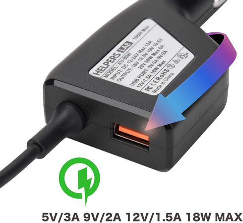 Laptop Car Charger with USB QC3.0 for HP Pavilion Compaq Presario Envy Elitebook ProBook 19V 4.74A 90W 18.5V 3.5A 65W...