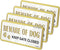 Beware of Dog Signs for Fence 4 Pack 7.9" x 3.1" Double Layer Gold with White Acrylic Dog Sign for Fence Beware of Warning Signs, Include Adhesive...