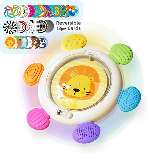 Sensory Suction Cup Spinning Top Mirror Toys, 3 in 1 Early Educational Baby Toy for 12 Months Toddler Travel Labyrinth Game, High Contrast Visual ...
