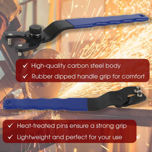 Seentech Upgraded SEWA20 Adjustable Lock-nut Grinder Wrench Compatible with Makita Bosch Milwaukee Angle Grinder Power Tools - Range of 0.5 to 1.2...