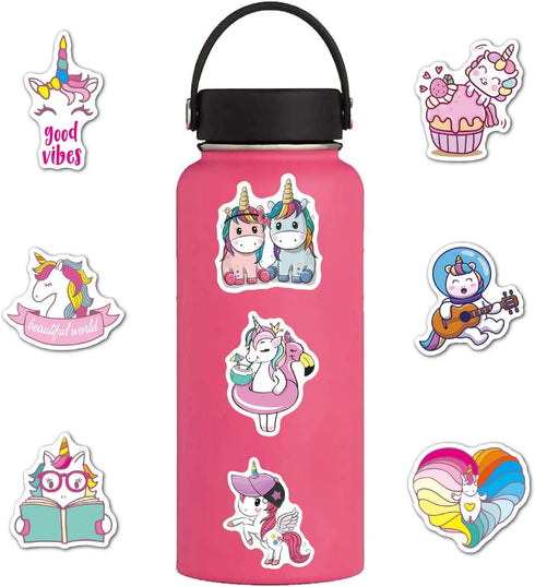 Cute Unicorn Stickers Pack 100pcs Vinyl Laptop Water Bottle Stickers for Girls Motorcycle Luggage Cup Graffiti Bomb Decals Skateboards Snowboard U...
