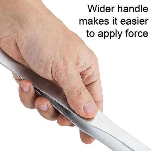 OIIKI 2PCS Stainless Steel Tongs Tweezers, Polished Extra-Long 15 inch Staright Tongs Tweezer, 15 inch Curved Aquarium Tweezer with Precision Serr...