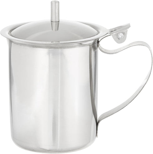 Winco Stainless Steel Creamer with Cover, 10-Ounce, Medium, Metallic...